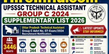 UPSSSC Technical Assistant Group C 2024 Supplementary List 2026 for 3446 Post